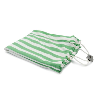 Linnenzak gestreept wit/kleur met sluiting