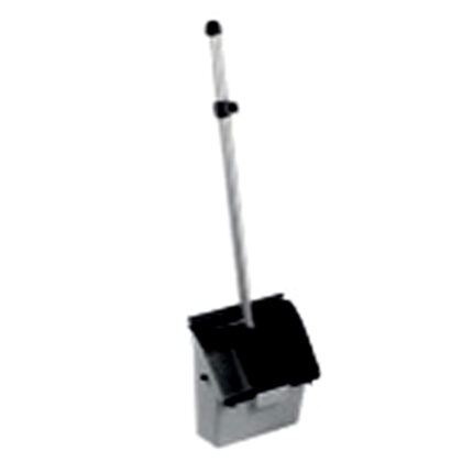 Clip veger met deksel  aluminium steel en steelhouder  grijs.