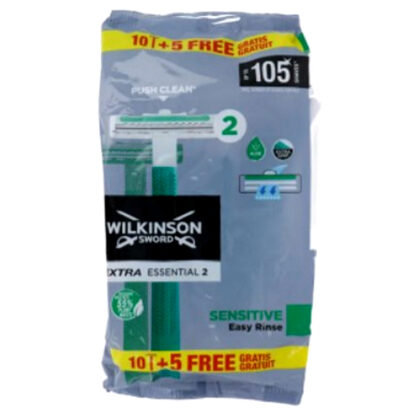 Wilkinson Sword Extra Essential 2 Sensitive – Pakket met 15 wegwerpscheermesjes