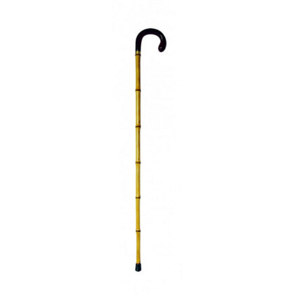 96 wandelstok in echt bamboe  hoogte 94 cm  met gebogen handvat