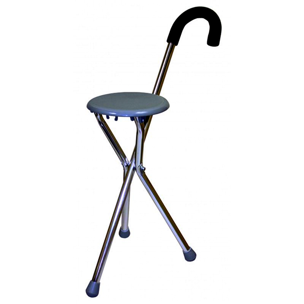 Opvouwbare driepikkel wandelstok met zit