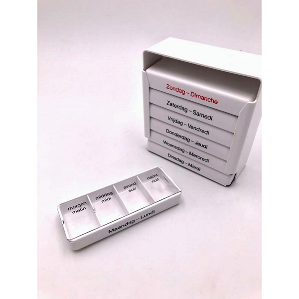 Medi-7 wekelijkse pillendoos wit - Afbeelding 2