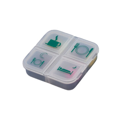 Pillendoos 4 compartimenten  transparant