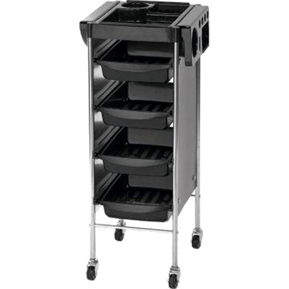 Trolley met 4 lades voor kapper  zwart