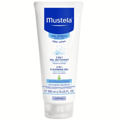 Tube van 200 ml Mustela 2 in 1 Baby wasgel?