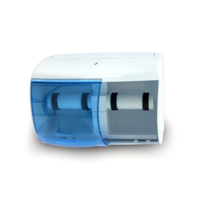 Dubbele horizontale plastic verdeler voor toiletpapier|Wit