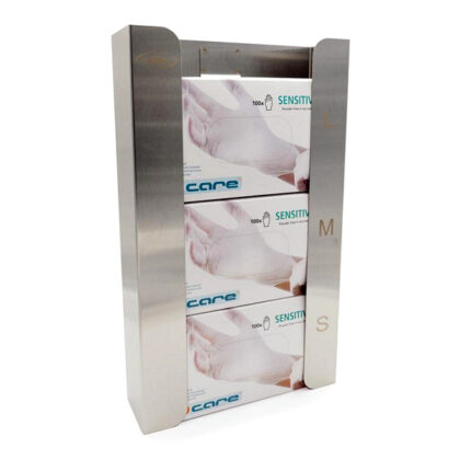 Inox houder voor 3 handschoenendozen