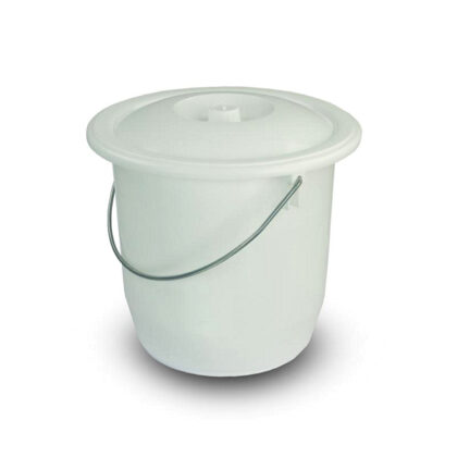 Witte kunststof toiletemmer