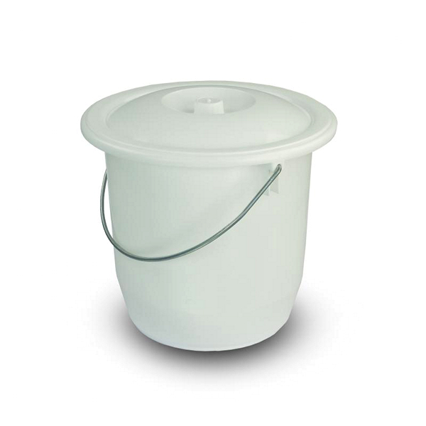 Witte kunststof toiletemmer