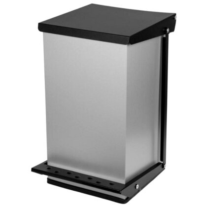 Pedaalemmer in gegalvaniseerd metaal grijs/zwart  50 liter