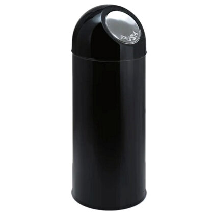 Zwarte afvalbak met pushfunctie  55 liter