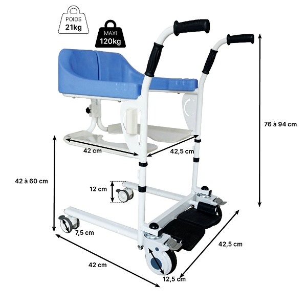 Toilet/douche- en transferstoel Moovy Identités - Afbeelding 2