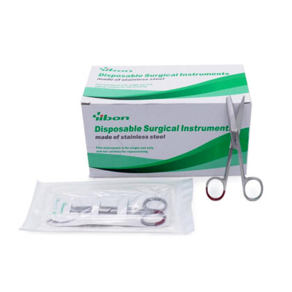 Steriele set met medische schaar scherp/stompe punt - 13 cm