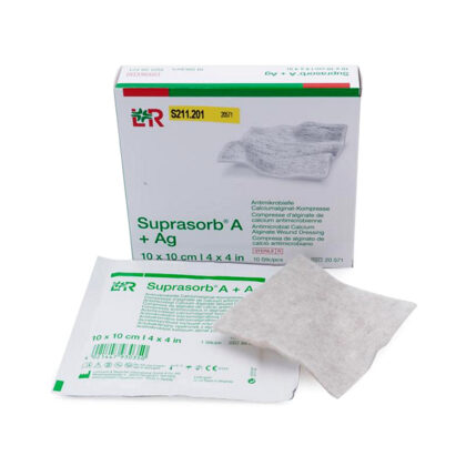 Suprasorb A - Alginate + Ag - Zilver compressen  10 x 10 cm  steriel|10 x 10 cm|Doos van 10