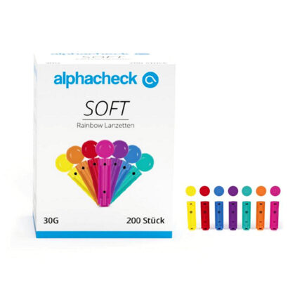 Lancetten Alphacheck Rainbow 30G|3 mm|30G|Rainbow