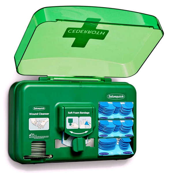 Wondverzorgingsdispenser - blauwe verbanden