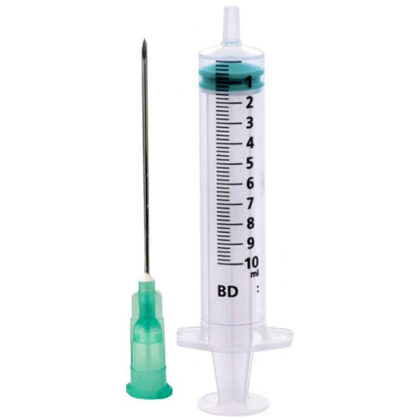 Spuiten 10 ml + 21GX1 1/2 BD Emerald Luer C. (niet gemonteerd)